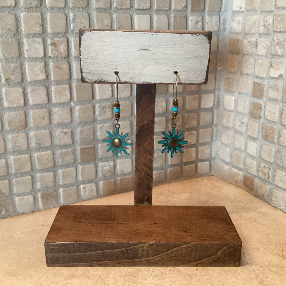 3 for $25 NEW Copper & Turquoise Celestial Sun Earrings 💜NWOT💜